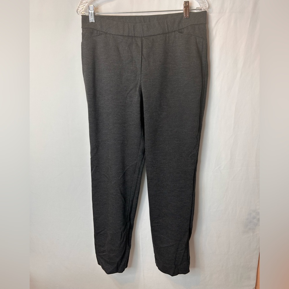 J Jill Ponte Slim Leg Pullon Crop Ankle Pants Gray Size Medium Elastic Waist